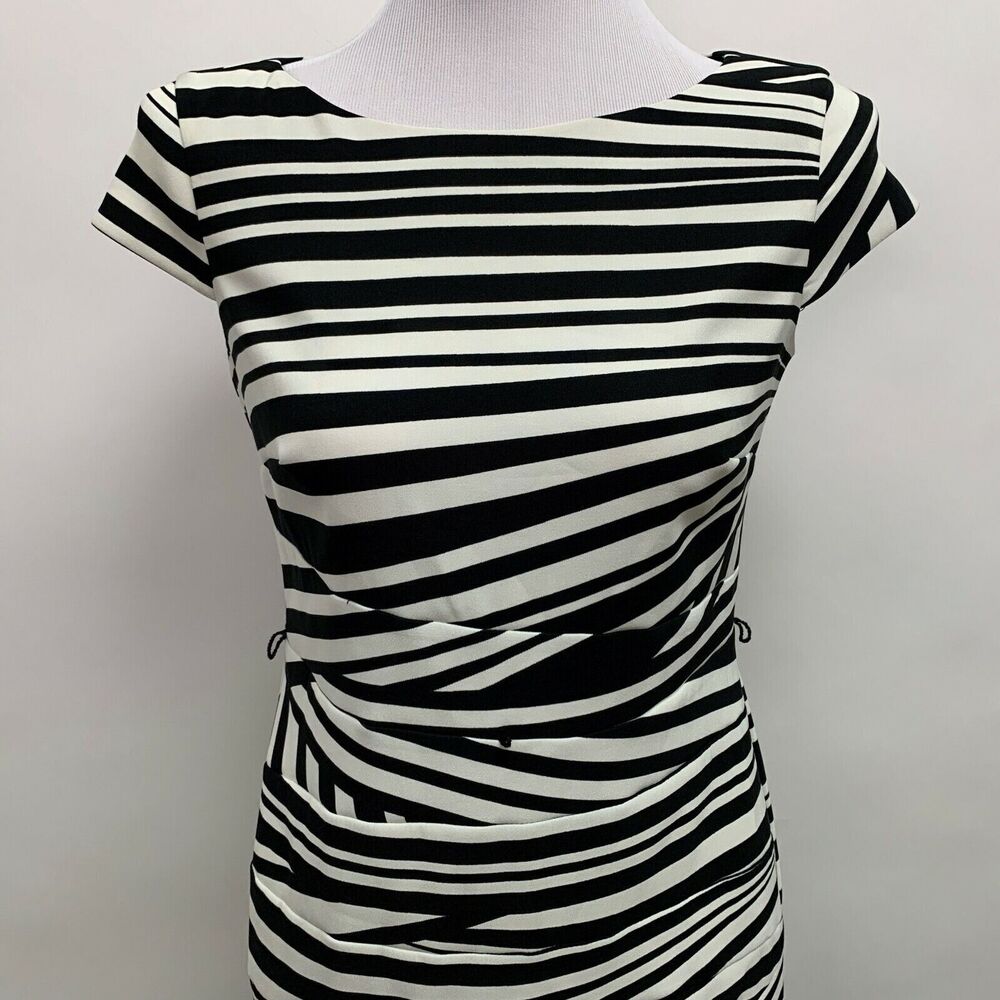 Alyx Limited Women's Dress 6 Black White Multicolor Striped Bodycon - Picture 2 of 8